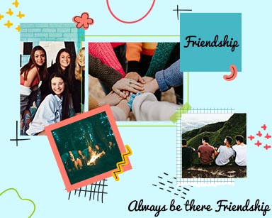 Friendship Photo Collage Story Board Template