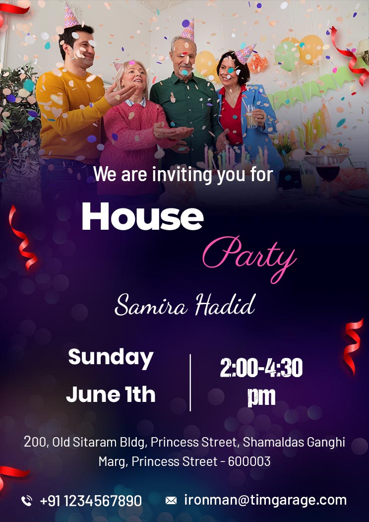 Customize House Party Invitation Templates