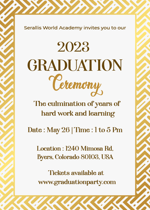 Graduation Ceremony Invitation Card Free