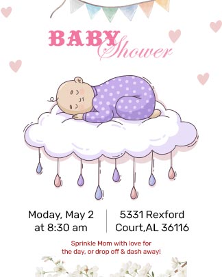 Sweet Baby Shower Invitation Portrait Card