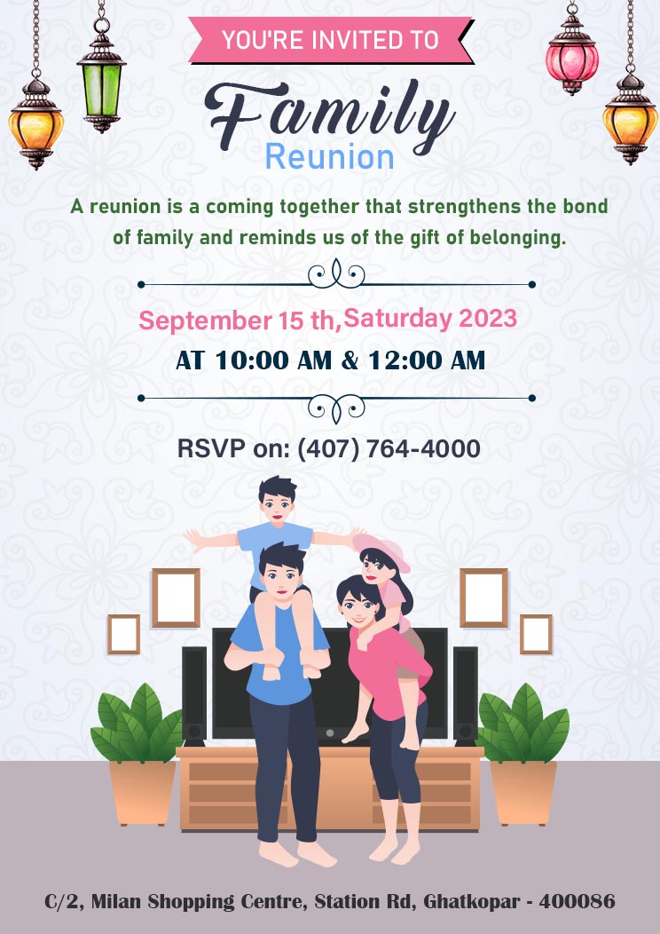 Family Reunion A4 Invitation Template
