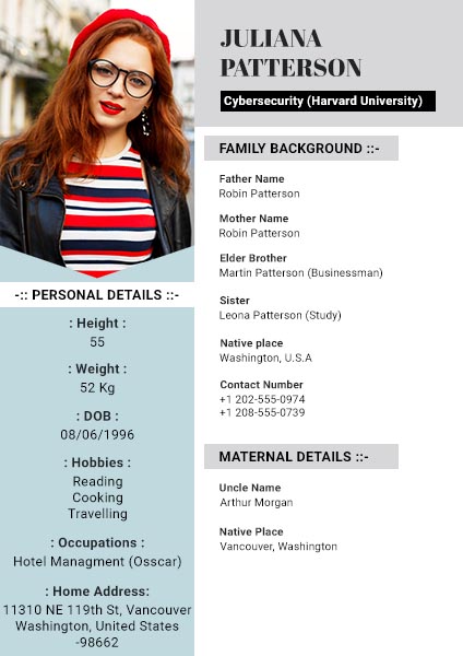 Free Simple Biodata Template