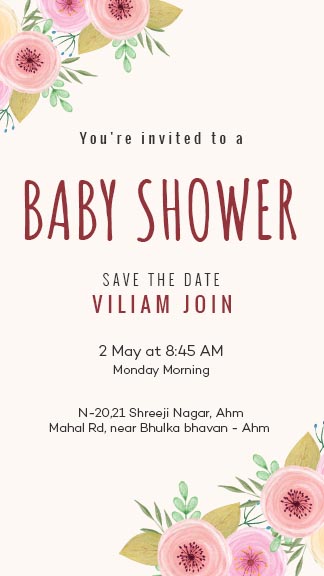 Baby Shower Instagram Invitation Template