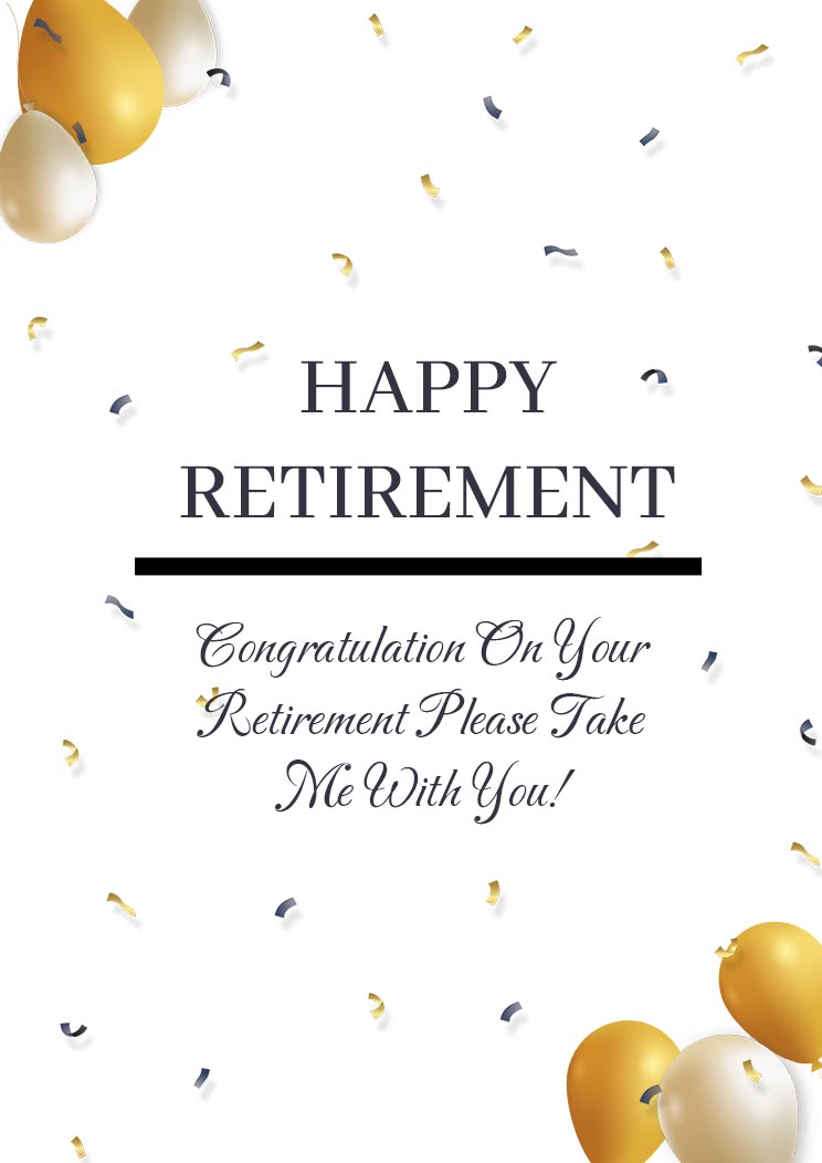 A4 Greeting Card For Happy Retirement Congratulation