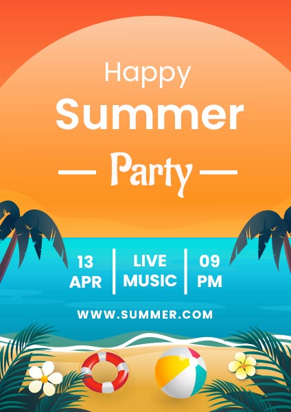 Happy Summer Party Event Poster
