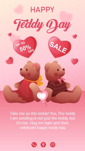 Happy Teddy Day Sale Instagram Story Template