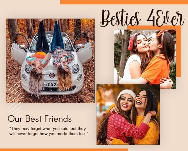 Vanilla Ice & Mango Orange Colorful & Modern Simple background With Besties 4Ever Story Board
