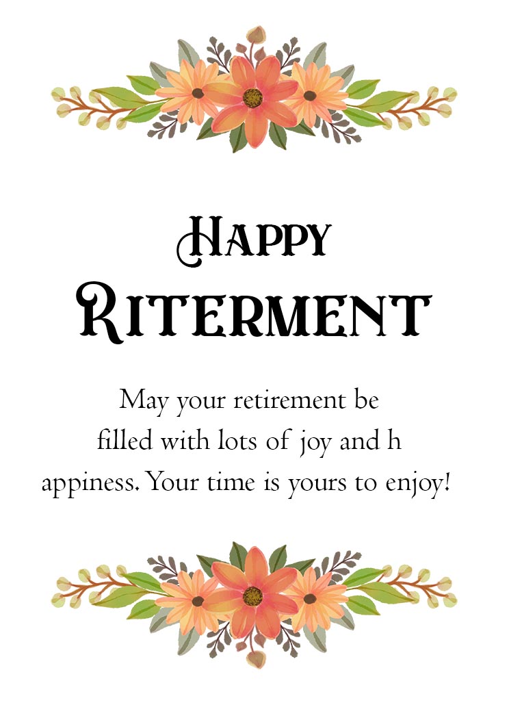 A4 Greeting Card For  Happy Retirement Greeting Wish With Simple White Background