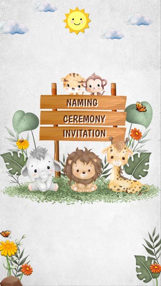 New Naming Ceremony Invitation Card