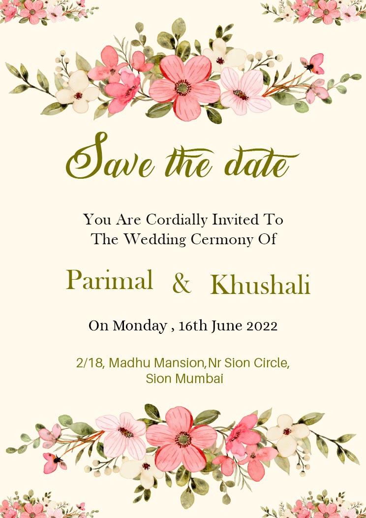 Minimalist Wedding Save The Date Invitation Card