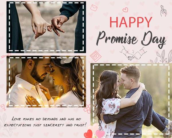 Pink three couple photos in happy promise day Simple and creative Story Maker Template