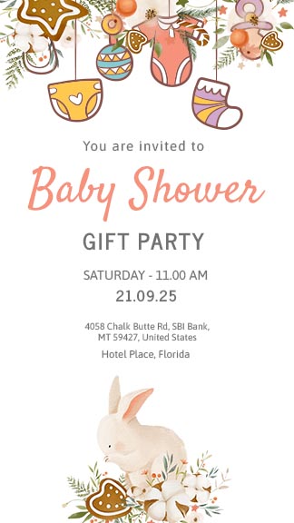 Simple Baby Shower Instagram Story Invitation template
