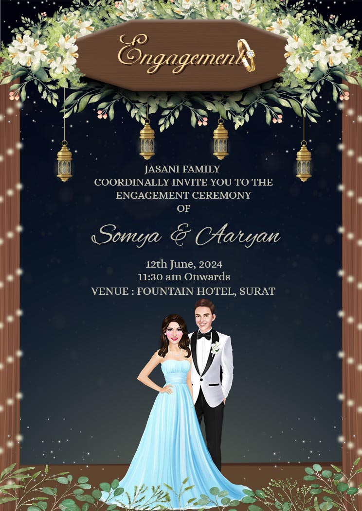 Indian Engagement Invitation Card