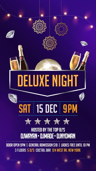 Night Party Instagram Story Invitation Template