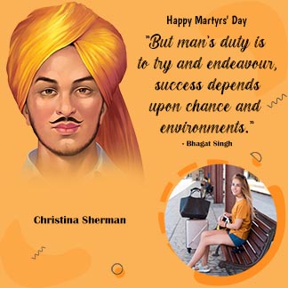 Butterscotch and Light Orange Elegant Maturity Bhagat Singh Instagram Post Quotes