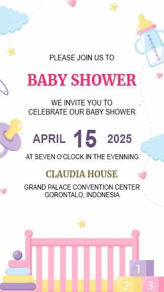 Baby Shower Instagram Invitation Story Template