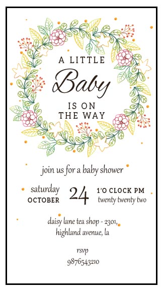 Beautiful Baby Shower Invitation Card