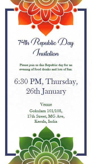 Republic Day Celebration Invitation Instagram Story Template