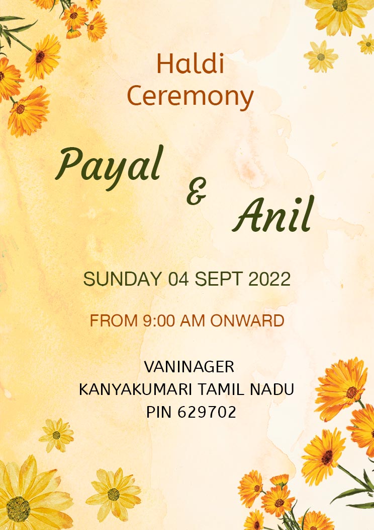 Download Haldi Ceremony Invitation Template