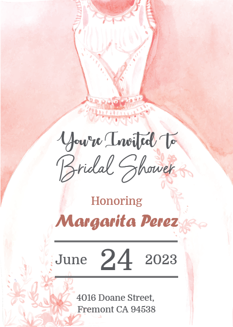 Bridal Shower Party Celebration Invitation Card