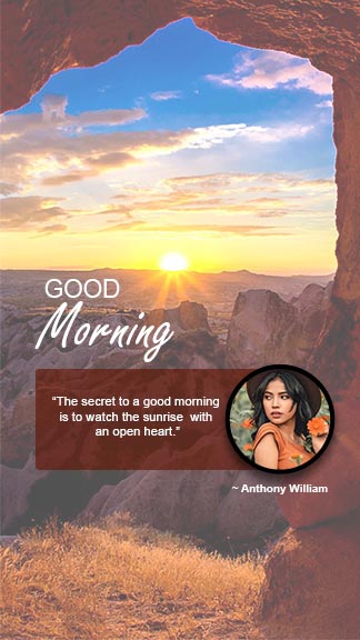 Sun Rise Background With Classic Good Morning Instagram Story Quotes