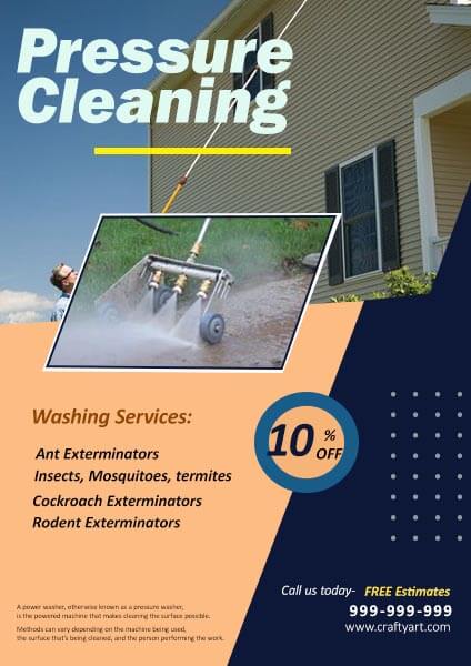 Pressure Cleaning Washing Services Portrait Flyer