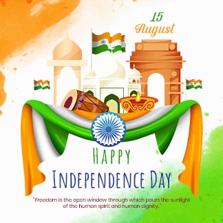 Happy Independence Day Quotes Tiranga Watercolor Instagram Post