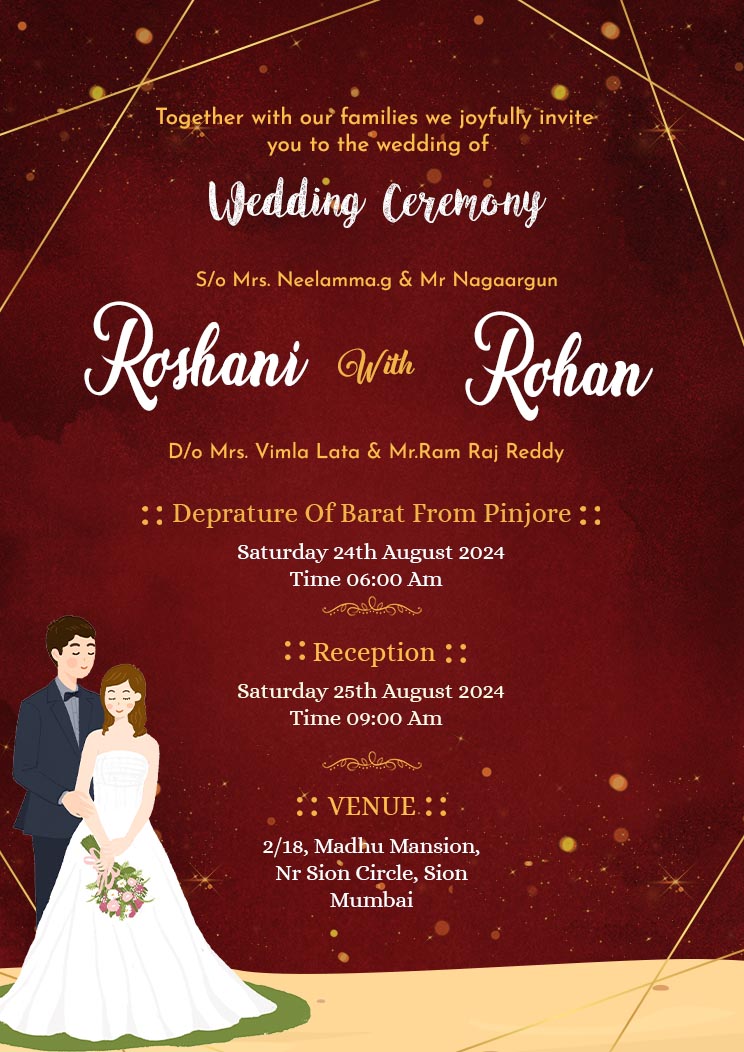 Wedding Ceremony Invitation Card