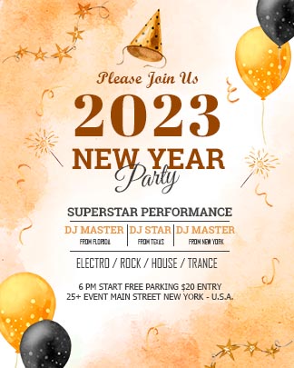 Happy New Year Party Invitation Template