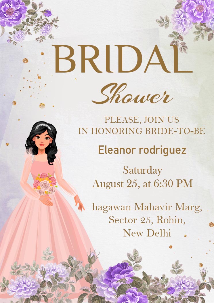 Bridal Shower Party Invitation Stylish Floral