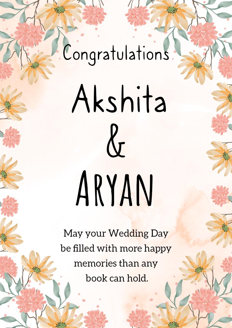 Free Wedding Congratulation Card