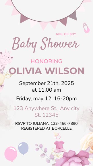 Digital Baby Shower Instagram Story Invitation Template