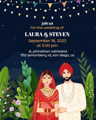 Digital Punjabi Wedding Invitation Template