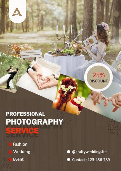 professional photography service twenty present discount simple and creative poster Maker Template