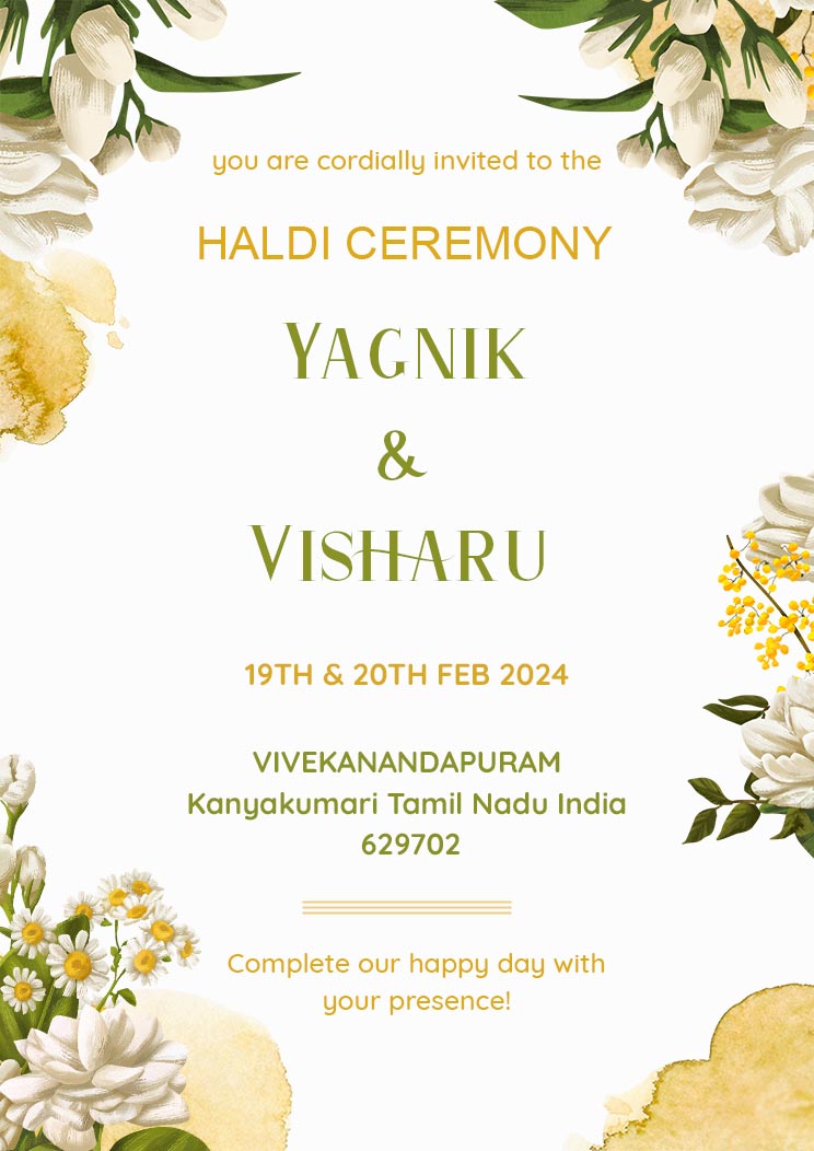 Haldi Ceremony Invitation Template Download