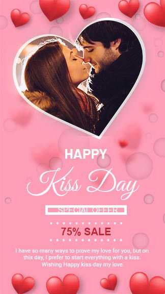 New Happy Kiss Day Sale Instagram Story Template