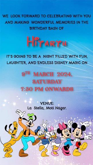 Caricature Birthday Party Invitation