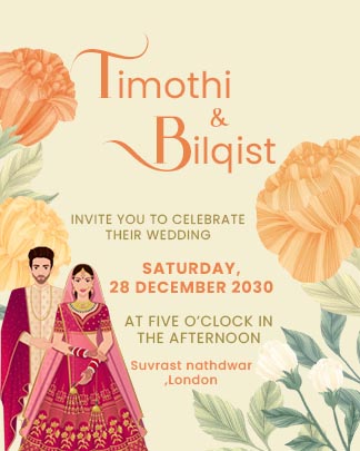 Floral Indian Wedding Invitation Template