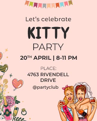 Attractive Kitty Party Invitation Portrait Template Elegant Pearl Blossoms The Perfect Backdrop for Your Kitty Party Invitation