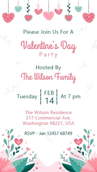 Valentines Day Party Invitation Story Template