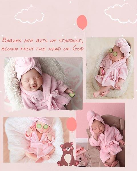 Baby Girl Photo Collage Story Template