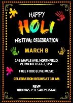 Holi Celebration Party Invitation Card