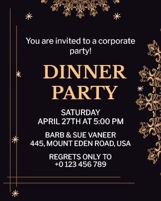 Free Dinner Party Invitation Card Download