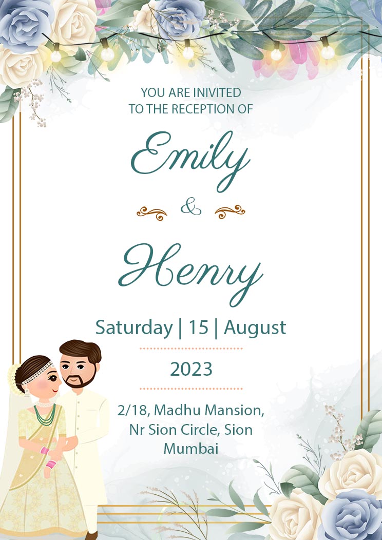 Download Reception Party Caricature Invitation Card