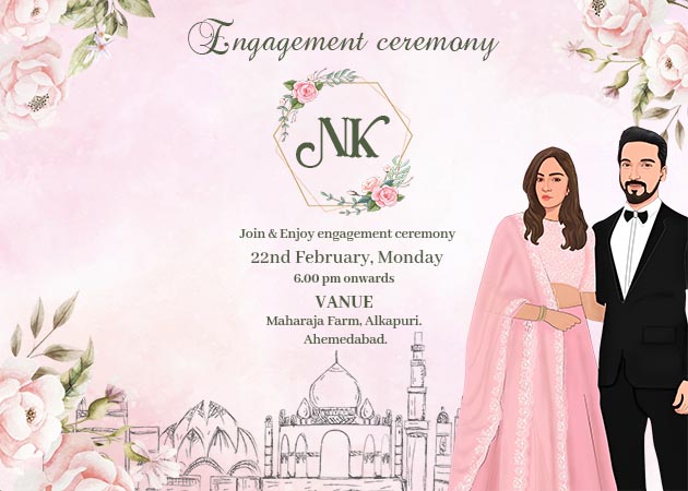 indian engagement invitation