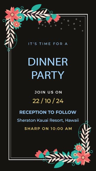 Dinner Party Instagram Invitation Template