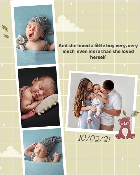 Born Baby Photo Collage Story Template