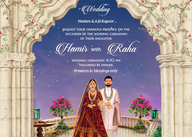 India Wedding Invitation landscape