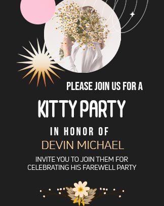 Free Attractive Kitty Party invitation Template