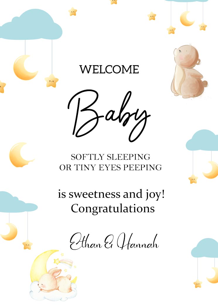 Free Born Baby Greeting Card